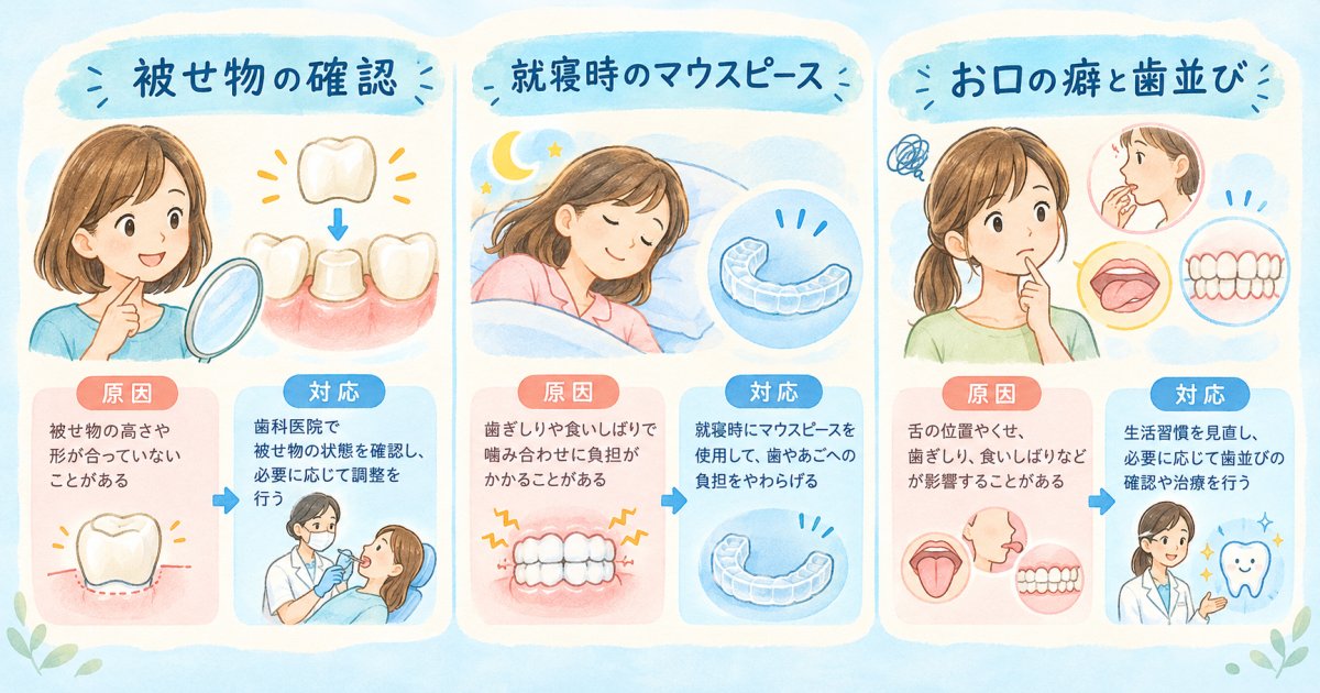 噛み合わせのずれの原因ごとに異なる歯科での対応
